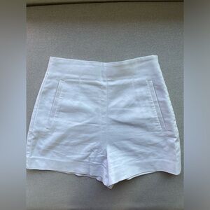 Zara High rise white shorts